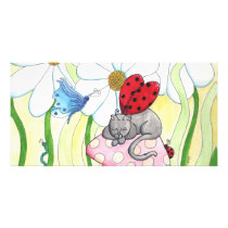 Ladybug Fairy Cat Photo Greeting Card