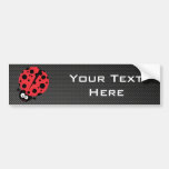 Ladybug; Faux Carbon Fibre Bumper Sticker
