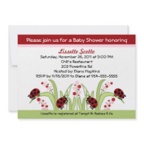 Ladybug Garden #2 Baby Shower Invitations