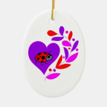 Ladybug Heart Christmas Ornament