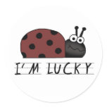 Ladybug I'm Lucky Round Sticker