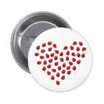 Ladybug Love Heart Pinback Buttons