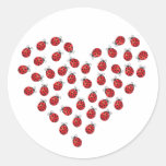 Ladybug Love Heart Stickers