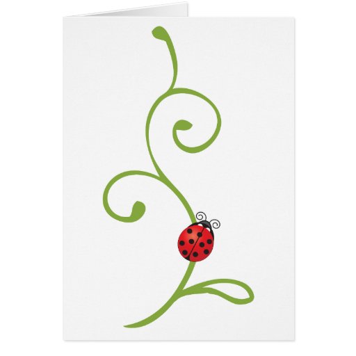 Ladybug on Vine Card