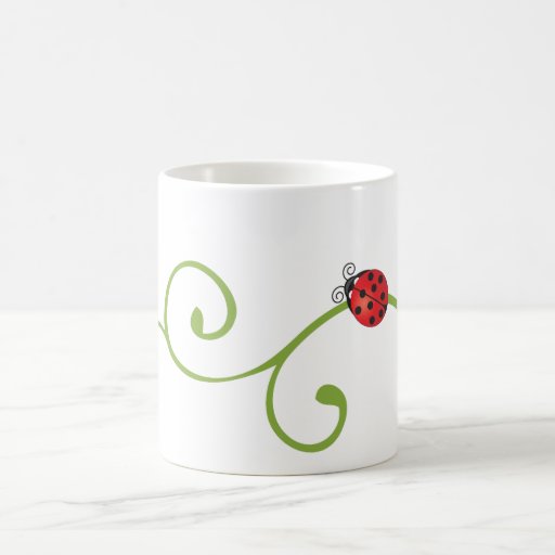 Ladybug on Vine Coffee Mugs