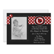 Ladybug Photo Birthday Inviation Personalized Invites