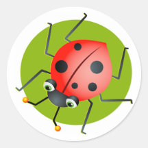 Ladybug Round Stickers