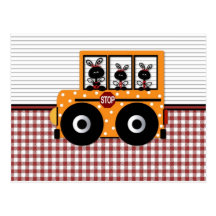 Ladybug Schoolbus Card Postcards