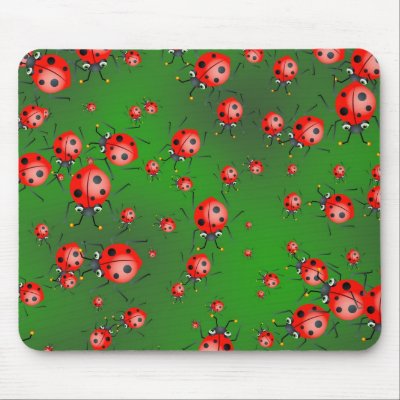 Ladybug Wallpaper Mouse Mats by prawny