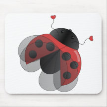 Ladybug with Opern Wings Mouse Mats