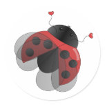 Ladybug with Opern Wings Round Sticker