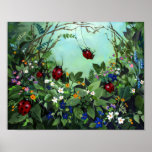 Ladybugs At Play Borderless Print