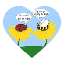 Ladybug's Crush on a Bumble Bee Stickers