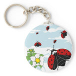 ladybugs in flight keychains