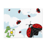 ladybugs in flight postcards
