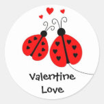 Ladybugs in Love Valentine Stickers