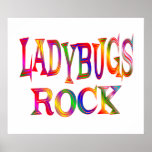 Ladybugs Rock Print