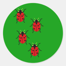 Ladybugs Round Sticker