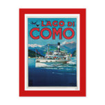 "Lago di Como" Vintage Italian Travel Poster Post Card