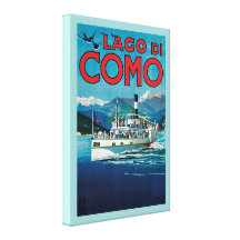 Lago Di Como Vintage Travel Poster Canvas Print