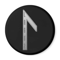 Laguz Rune grey Fridge Magnets