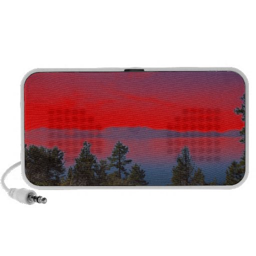 Lake And Red Sky iPhone Speaker
