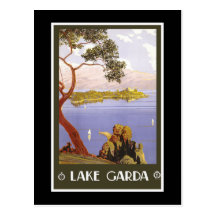 "Lake Garda" Vintage Italian Travel Poster Postcards