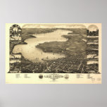 Lake Geneva WI 1882 Antique Panoramic Map
