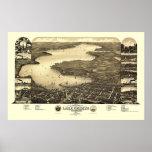 Lake Geneva, WI Panoramic Map - 1882 Poster
