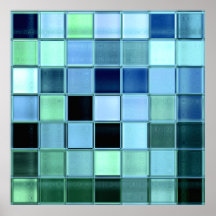 Lake Glass Tile Mosaic Poster up to 28x28