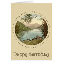 Lake in Kerry Ireland Vintage Happy Birthday Card