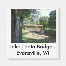 Lake Leota bridge, Lake Leota Bridge--Evansvill... Fridge Magnets