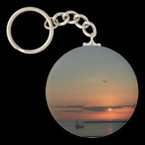 Lake Michigan Early Morning Sunrise keychains