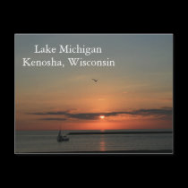 Lake Michigan, Kenosha Wisconsin postcards