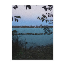 Lake painting postcard