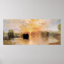 Lake Petworth sunset by Joseph Mallord Turner Posters