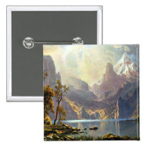 Lake Tahoe painting Nevada art by Albert Bierstadt Buttons