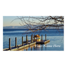 Lake Tahoe Pier at Sunset Business Cards