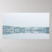 Lakeshore Misty Morning Poster