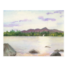 Lakeview Landscape with Sun Reflecting on the Lake Postcard