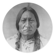 Lakota American Indian Chief Sitting Bull Round Stickers