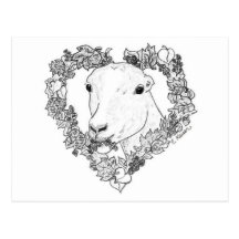 LaMancha Head in Heart Post Card