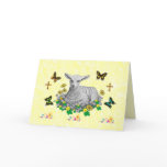 Lamb in flowers greeting card
