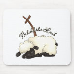 Lamb with crucifix Behold the Lamb Mouse Pad