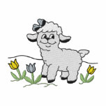 Lamb with Flowers embroidered shirts