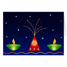 Lamps and Fireworks - Card