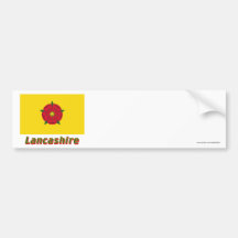 Lancashire Flag with Name Bumper Stickers