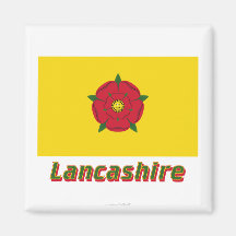 Lancashire Flag with Name Fridge Magnet