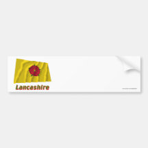 Lancashire Waving Flag with Name Bumper Sticker