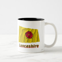 Lancashire Waving Flag with Name Coffee Mugs